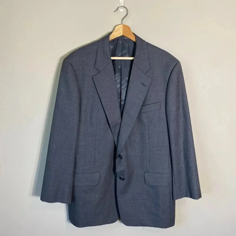 Hickey Freeman Canterbury Wool Sport Coat Dinner Jacket Blazer Men's 44R Gray